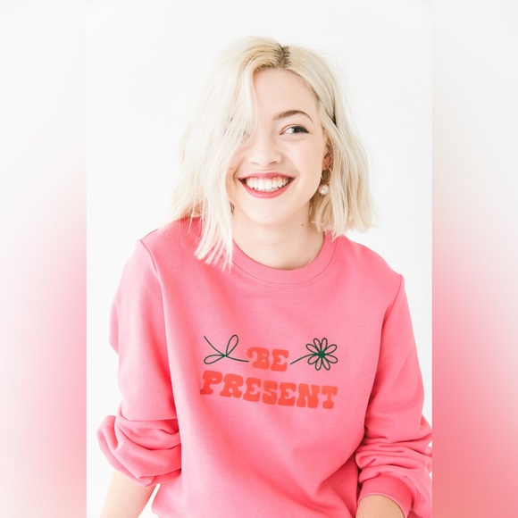 ban.do Sweaters - ban.do Be Present Balloon Sleeve Crop Length Pullover Sweater